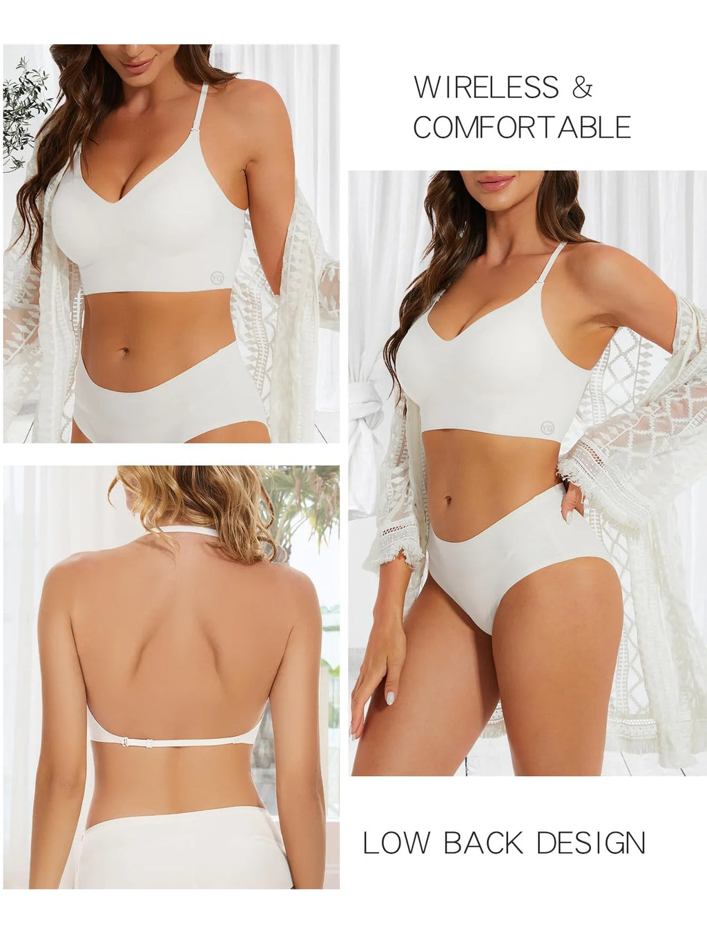Invisible Deep U Plunge Bra – Backless Strapless Push-Up (S–XXL)