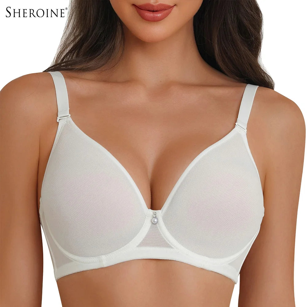 Sheroine Plus Size Full Coverage Bra – Ultra-Thin Mesh Underwire