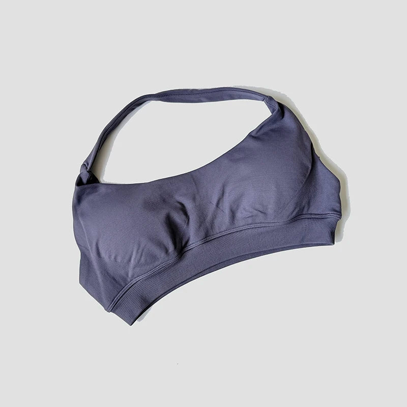 Seamless Halter Neck Strap Bra Sports Bra for Women Sexy Back Padded Yoga Top Bra Gym Crop Top