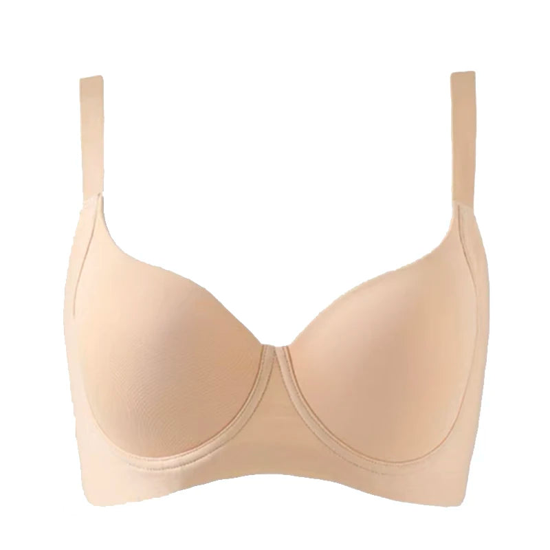 Womens Seamless T-shirt Bra Lightly Padded Contour Support Underwire Female Plus Size Adjustable Lingerie 34 36 38 40 42 C D E F