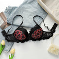Sexy Heart Print Lace Push Up Bra Underwire Padded  T-shirt Bras For Women Comfort Lift Breathable Lingerie 70B-85B Viomisha
