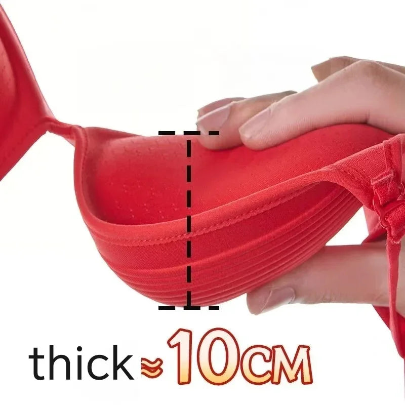 10CM Push Up Bra for Small Chest, Seamless Invisible Lingerie Natural Cleavage Enhancement, No Marks T-Shirt Bra