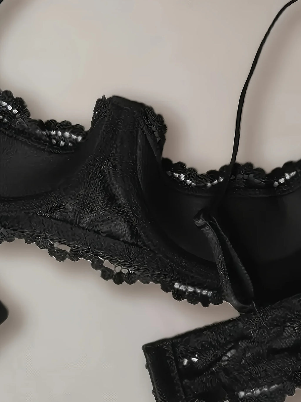 2PCS women's lace open cup lingerie, soft, skin friendly, breathable, plus size anti sagging sexy lingerie