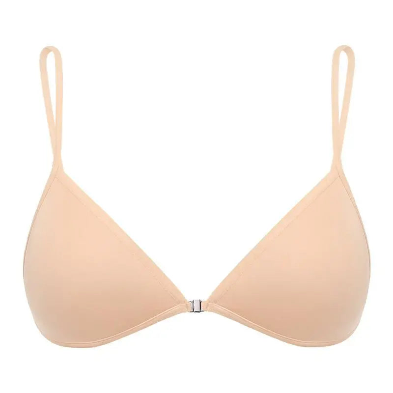 Seamless Triangle Cup Bra – Cross Strap Front Buckle
