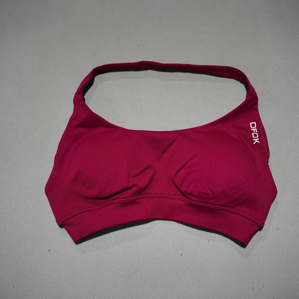 DFDK Women Seamless Sports Bra High Support Backless Yoga Camisole Top Push Up Fitness Running Gym Workout Athletic Sport Bra
