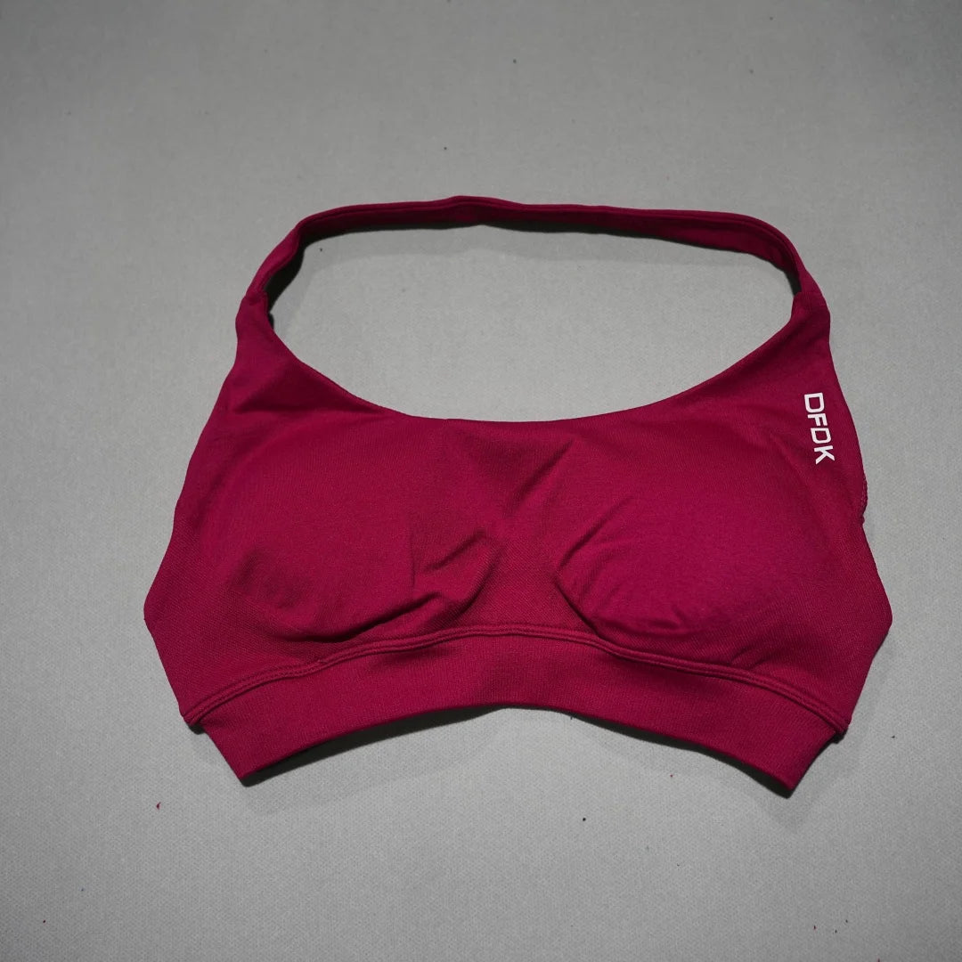 DFDK Women Seamless Sports Bra High Support Backless Yoga Camisole Top Push Up Fitness Running Gym Workout Athletic Sport Bra