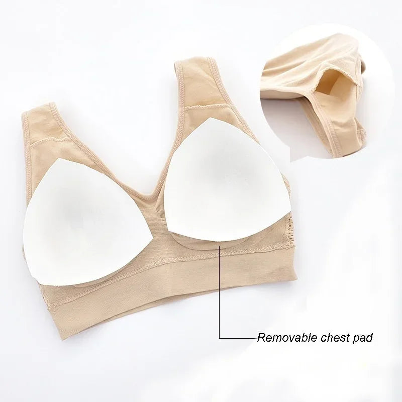 Breathable Sports Vest Bra – Sweat-Absorbent Shockproof Padded Gym Running Top