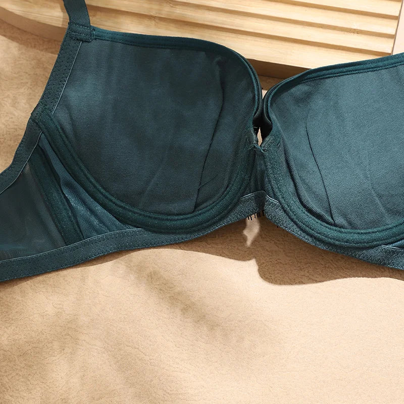 Plus Size Push Up Bra for Women,Lace Bras with Underwire Cups,Comfort Padded T-Shirt Bra Add One Cup 2024 FW6048