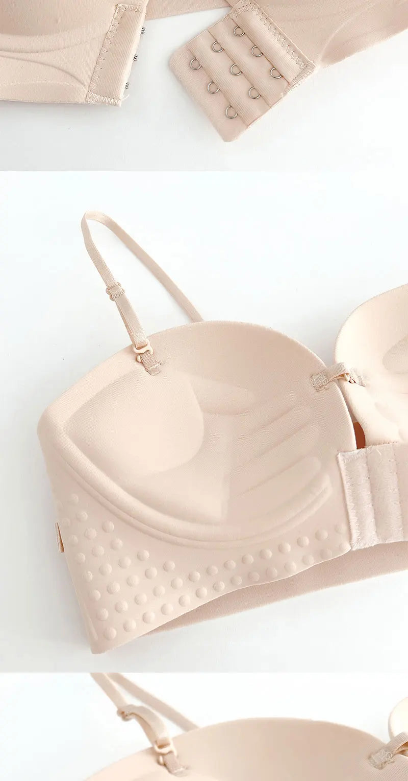 Seamless Front Closure Push-Up Bra – Wire-Free Plunge
