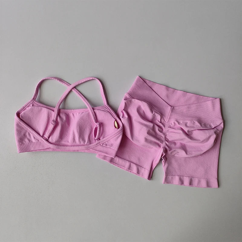 Gathering Shockproof Sports Bra – Seamless Crop Top Beautiful Back