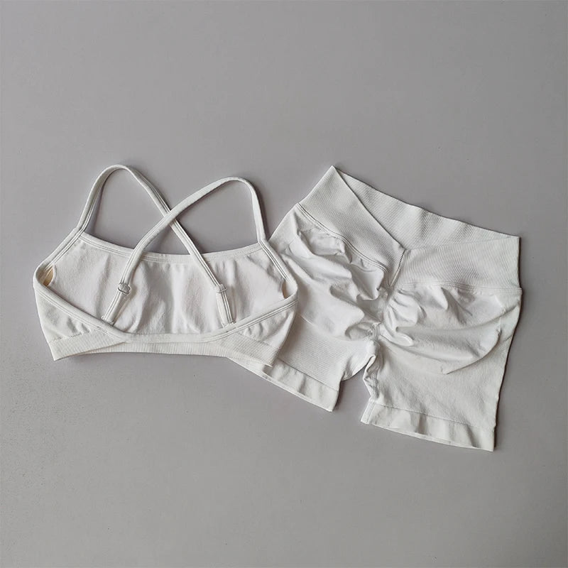 Gathering Shockproof Sports Bra – Seamless Crop Top Beautiful Back