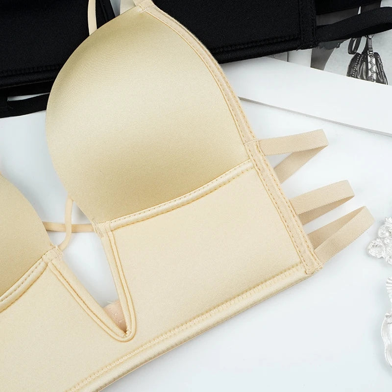 Invisible Deep U Plunge Bra – Backless Strapless (4 Styles)