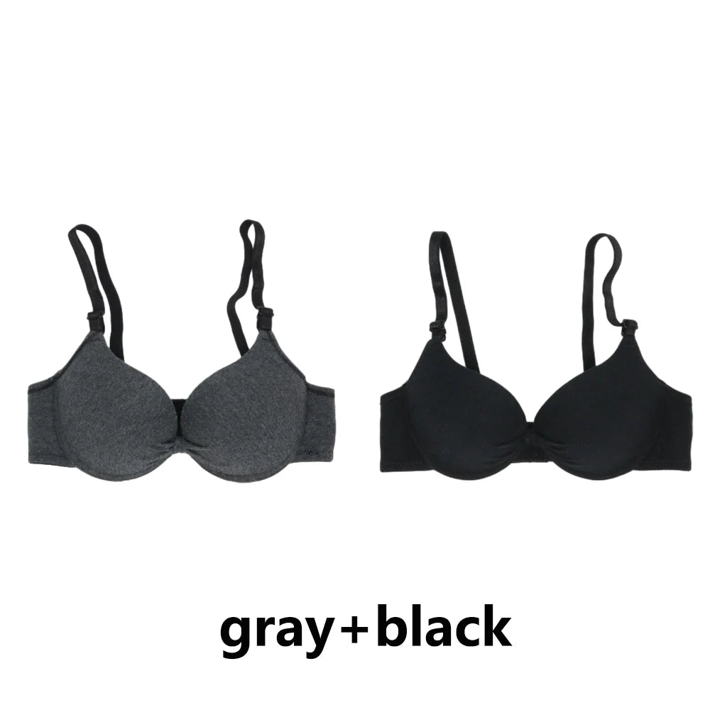 Gray and black bras on a white background with 'gray + black' text.