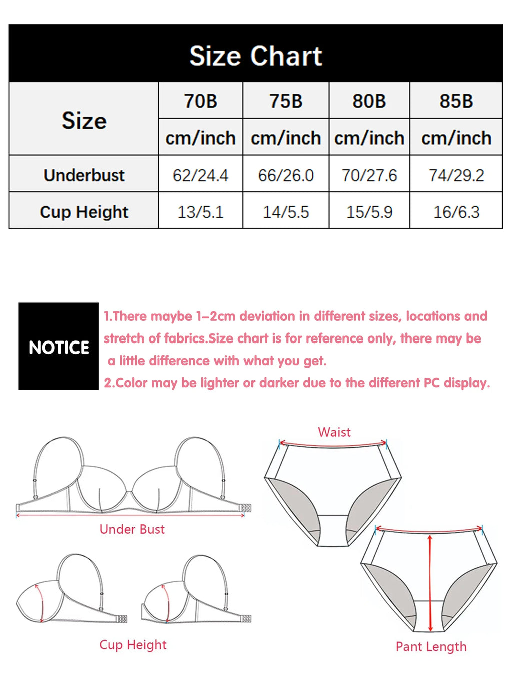Underwire Padded Push-Up T-Shirt Bra – Deep V Full Coverage Adjustable Straps