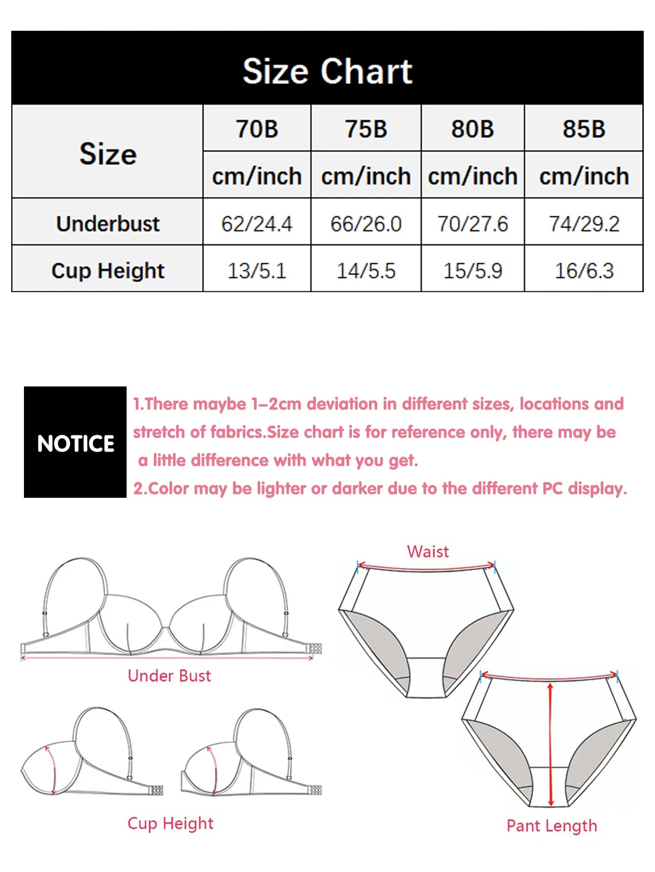 Underwire Padded Push-Up T-Shirt Bra – Deep V Full Coverage Adjustable Straps