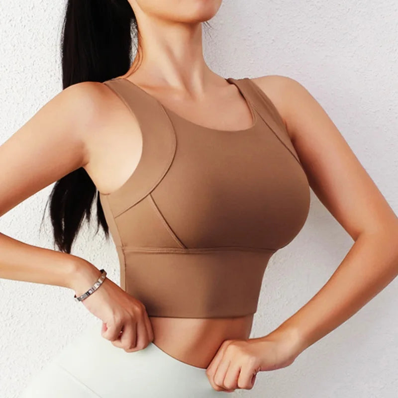 Cloud Hide High Support Sports Bra – Shockproof Yoga Crop Top Large Size S–2XL