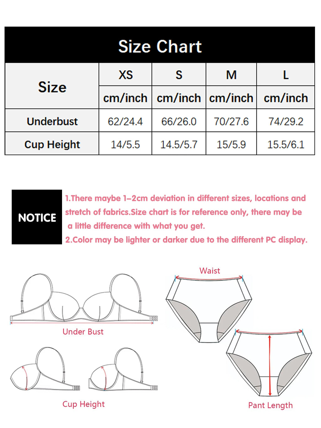 Deep V Underwire Padded Push-Up Bra – Lace Straps Full Coverage T-Shirt XS–L