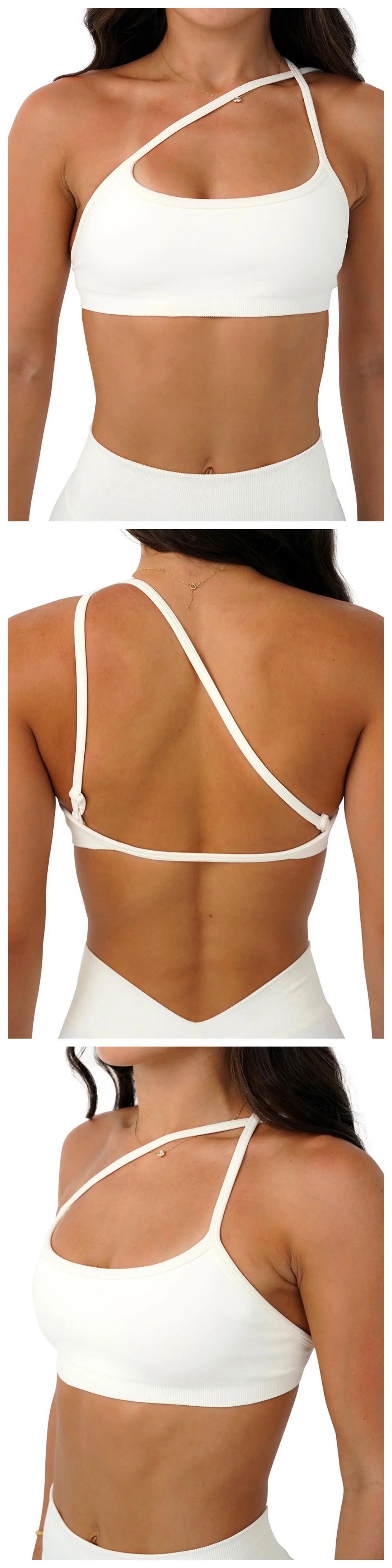 Seamless Yoga Sports Bra – 3-Way Convertible Strap Removable Pads