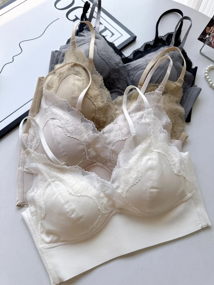 BANERDANNI Sexy V-Neck Lace Bustier | Seamless Push Up Bra & Strapless Vest | U-Back Wrap No| T-Shirt Ready Inner/Outer HOT!