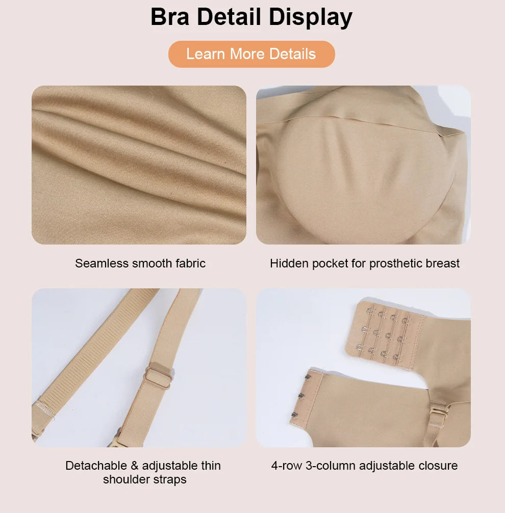 Silicone Breast Forms Bra – Round Shape Push-Up One-Piece