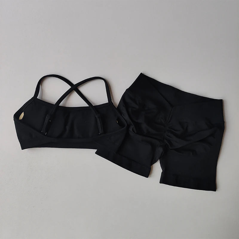 Gathering Shockproof Sports Bra – Seamless Crop Top Beautiful Back