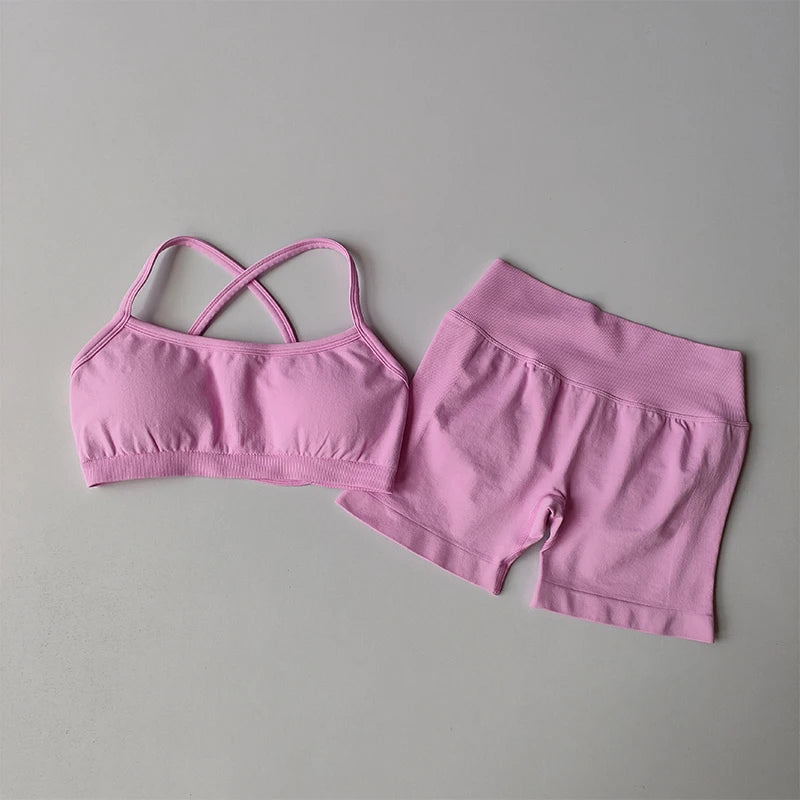 Gathering Shockproof Sports Bra – Seamless Crop Top Beautiful Back