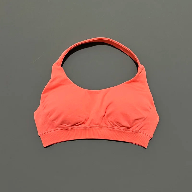 Sports Bra Women Seamless Yoga Halter Bra Top High Support Open Back Bra Fitness Push-up Activewear Workout Gym Underwear