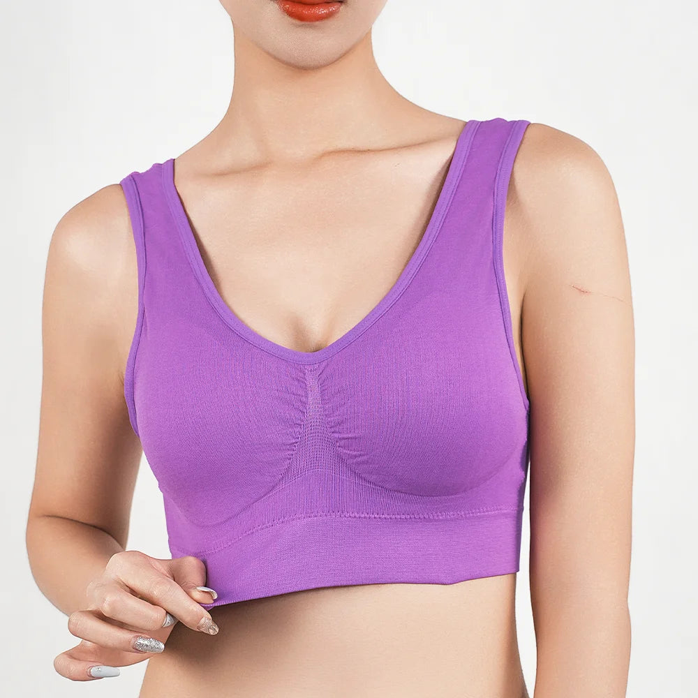 Womens Push Up Bras Running Gym Seamless Breathable Vest Top Removable Padded  Anti-sagging Uppe High Elasticity Sport Brassiere