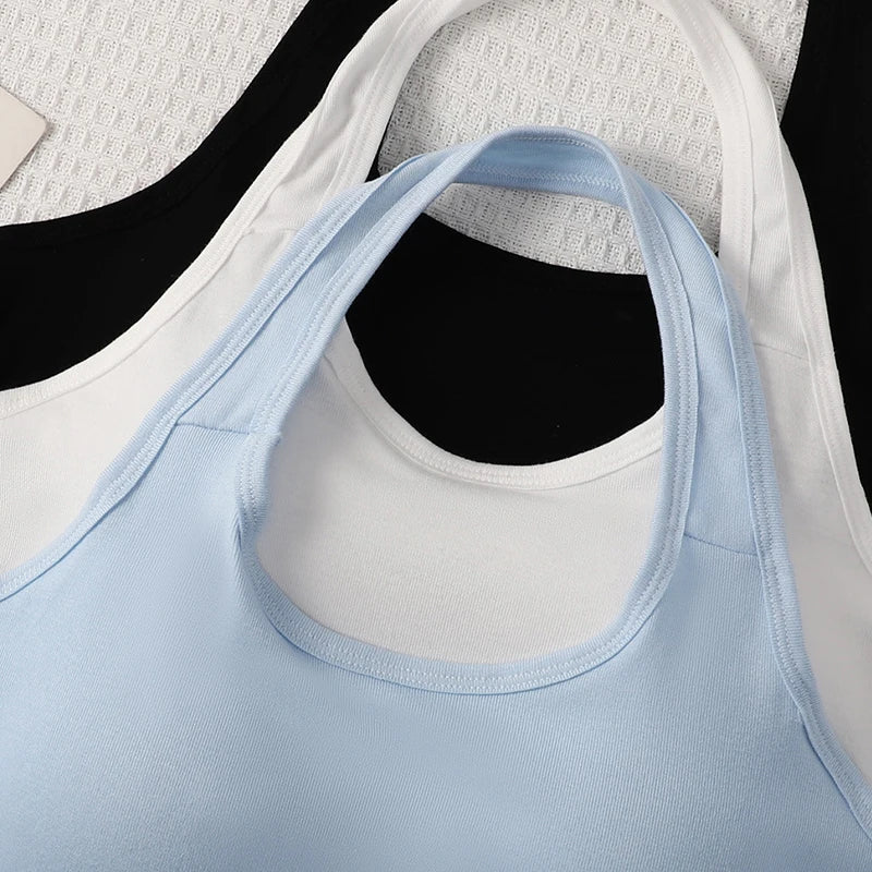 1pcs Kid Camisole Modal Girl Sexy Hanging Neck Tank Top Student Comfort Vest Children Soft Undershirt Sport Underwear With Pads