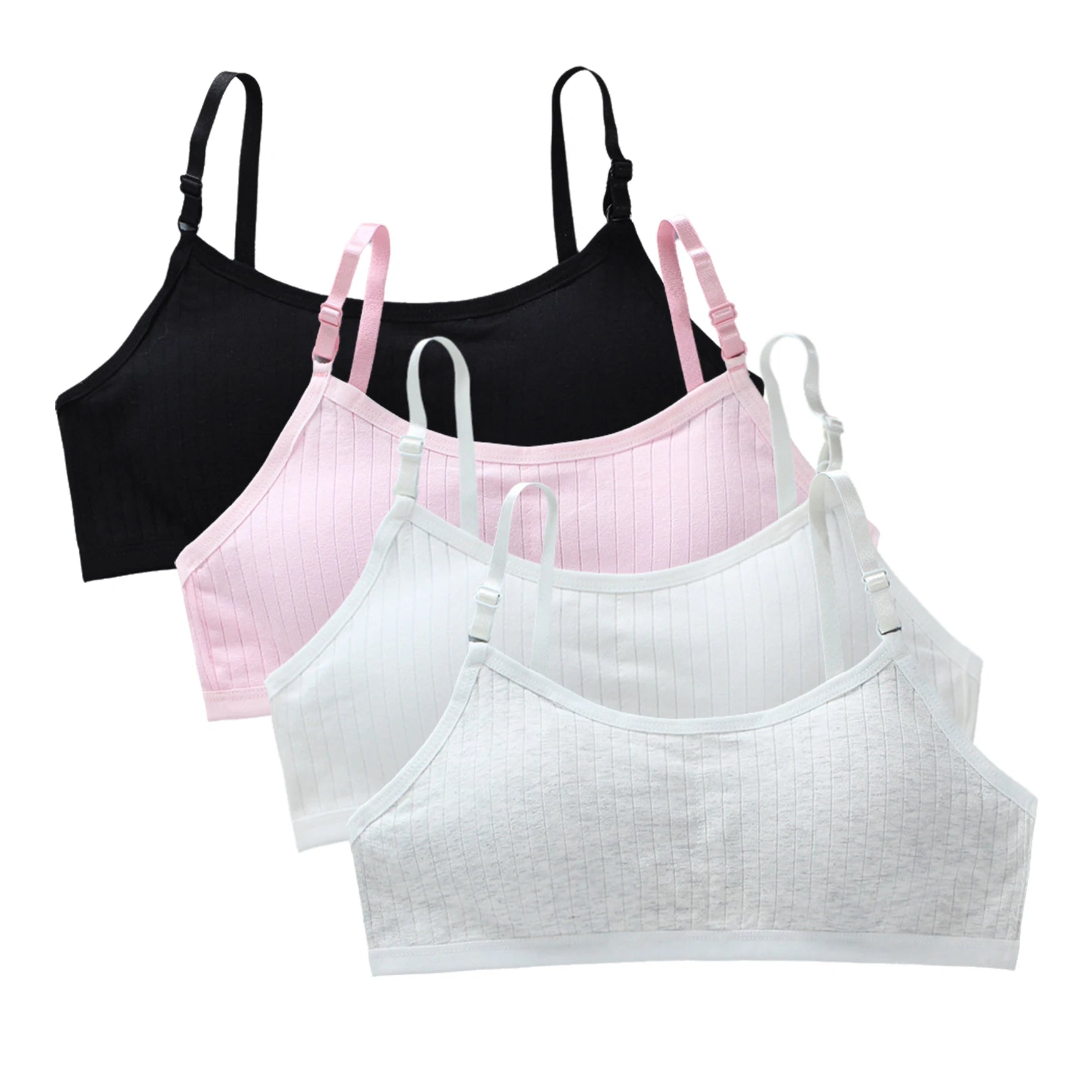 Girls Training Bras 4-Pack – Seamless Soft Cotton Vest Bra (Ages 8–20)