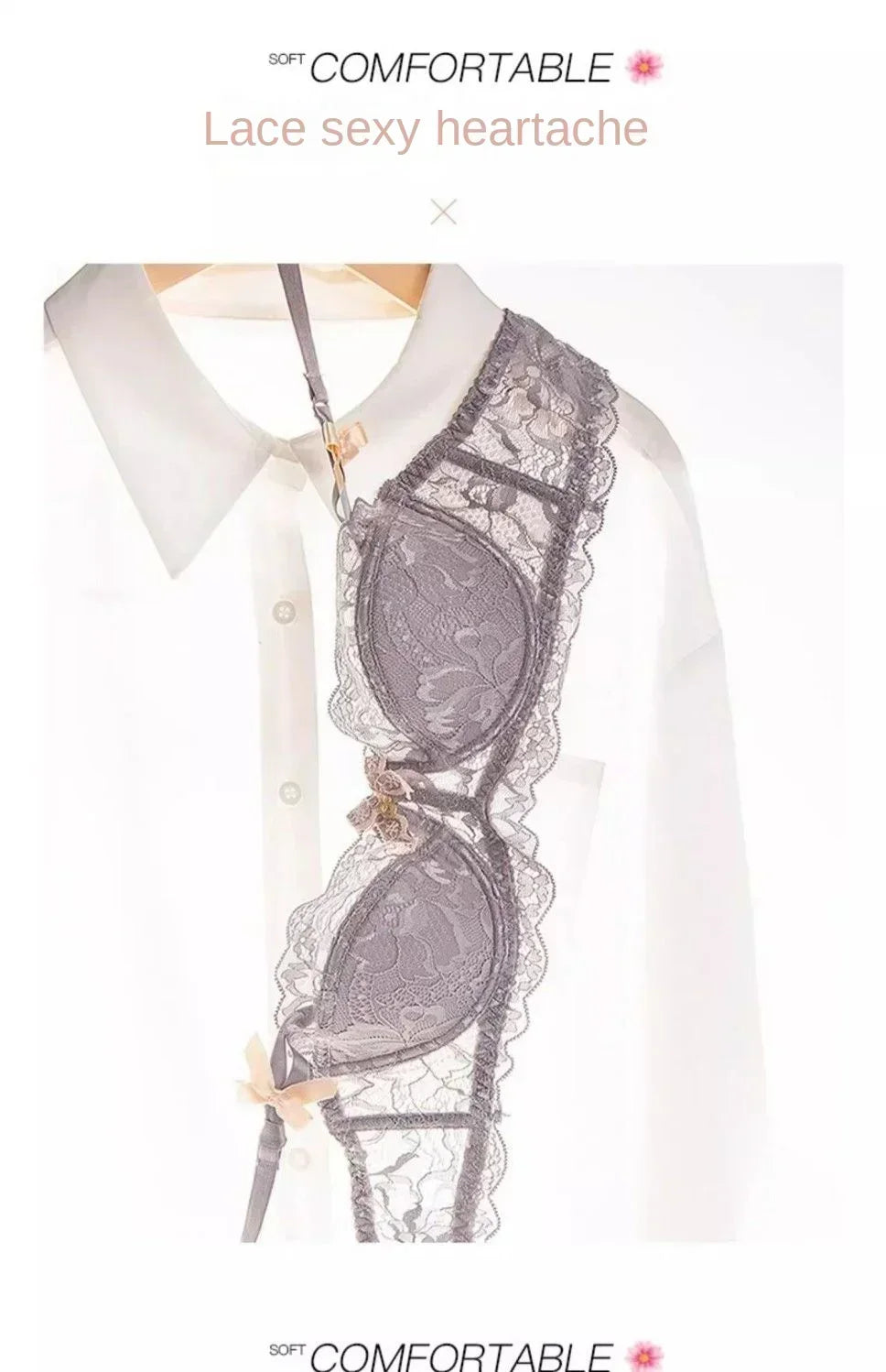 MOYISU French Romantic Lace Bra & Underwear Set – Push-Up 3/4 Cup