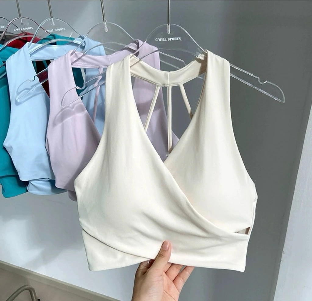 Shockproof Seamless Sexy Padded Athletic Sport Bra Women Backless Workout Gym Anti-Shock Yoga Crop Top Fitness Bra Suits