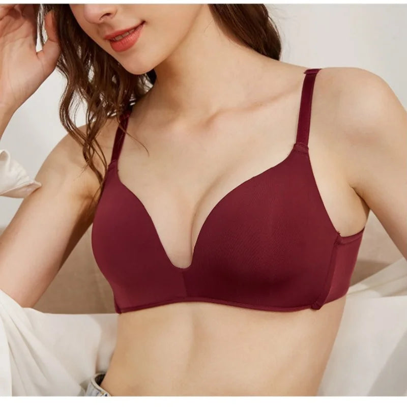 Seamless No-Show T-Shirt Bra – Wire-Free Padded Lace Comfort Bralette S–XL