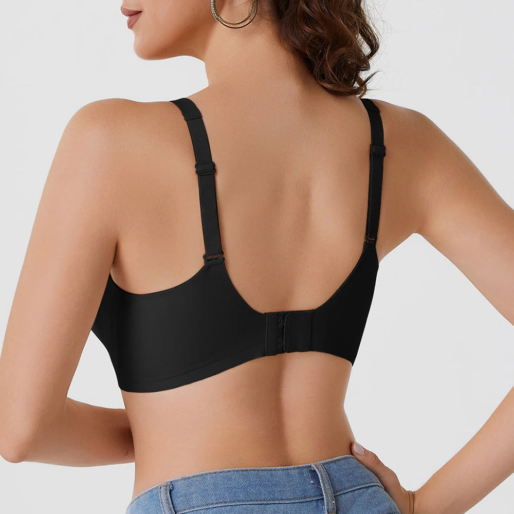 Plus Size Jelly Bra – 3D Support Wireless Push-Up Full Coverage V-Neck S–4XL