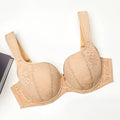 Women's Push Up Balconette Bra Full Coverage Lace Embroidered Underwire Wide Straps Lingerie 34 36 38 40 42 D E F G H I J