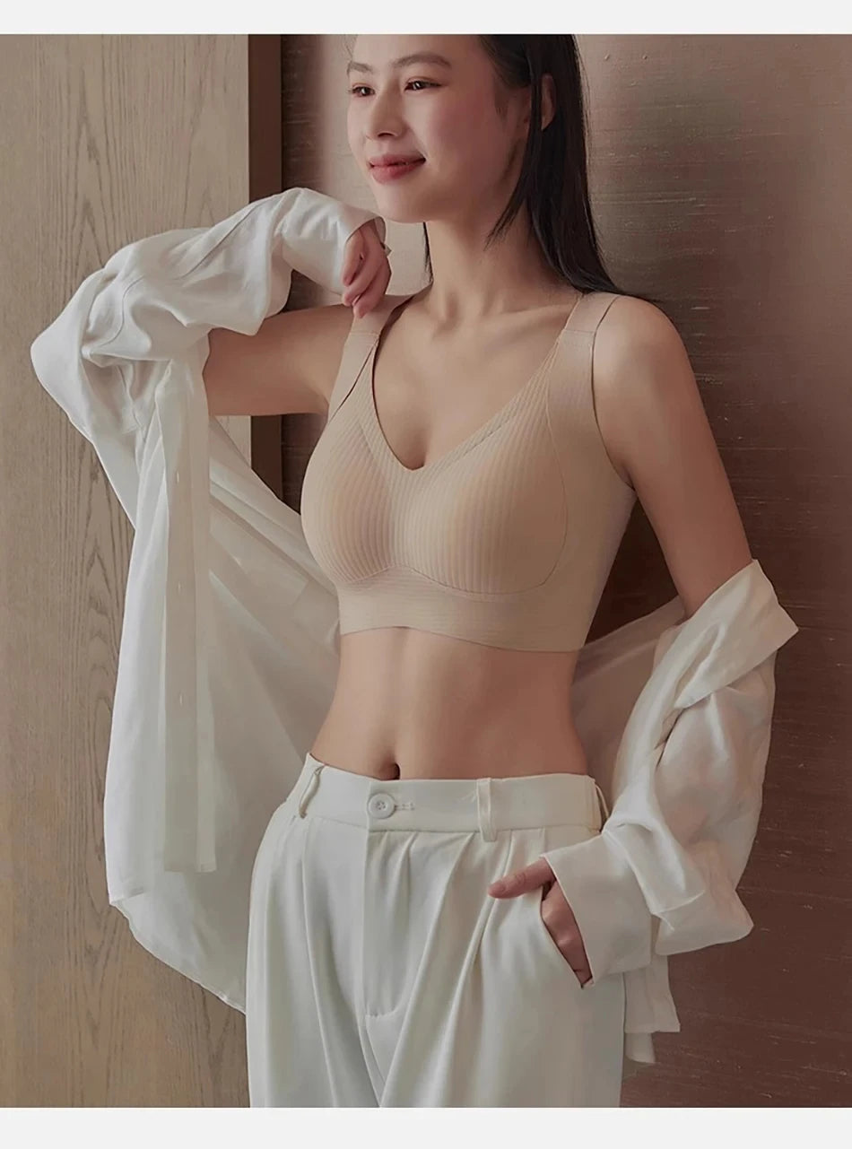 1/2PCS Women's Seamless Underwear, Thin Style, Large Breasts, Small Breasts, No Wires, Pull-up And Anti-sagging Large Size Bra