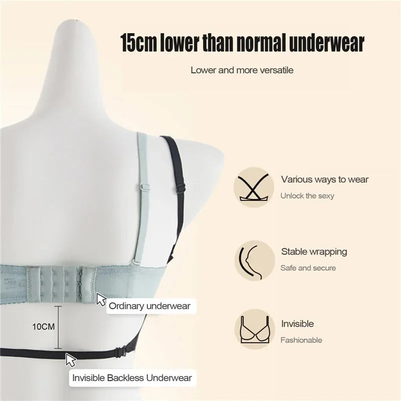 Invisible Push-Up Bra – Backless Open Back for Weddings & Dresses
