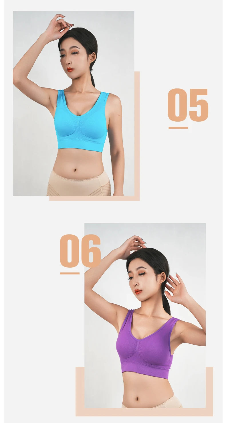 Womens Push Up Bras Running Gym Seamless Breathable Vest Top Removable Padded  Anti-sagging Uppe High Elasticity Sport Brassiere