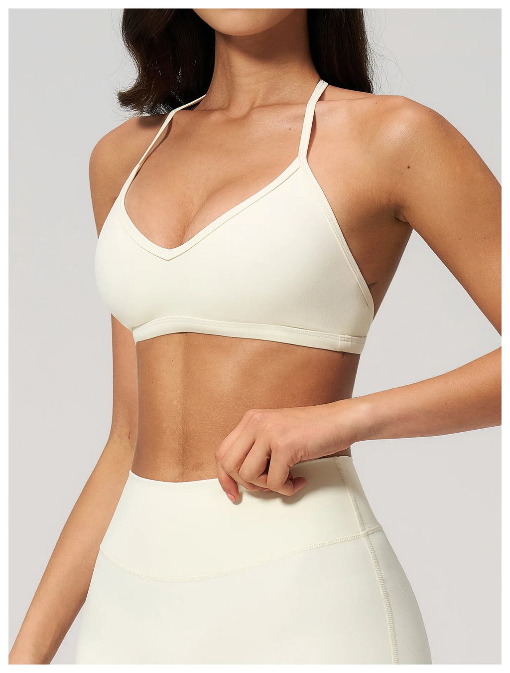 Hearuisavy Sports Bra Gym Women Halter Neck Yoga Bra Halter Neck Brushed Yoga Bra Running Pilates Quick Drying Workout Top Femal