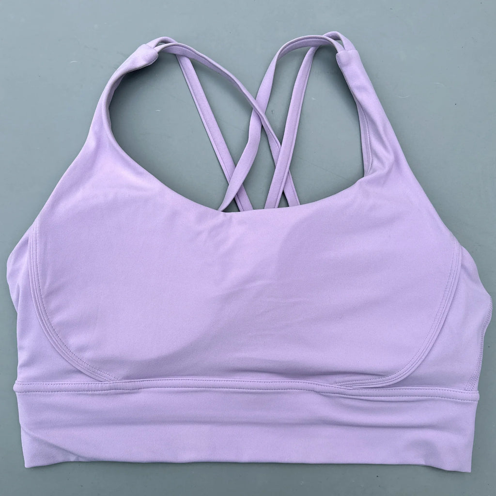 Cross Back Sports Bra Vest – High Support Shockproof Padded Gym Top