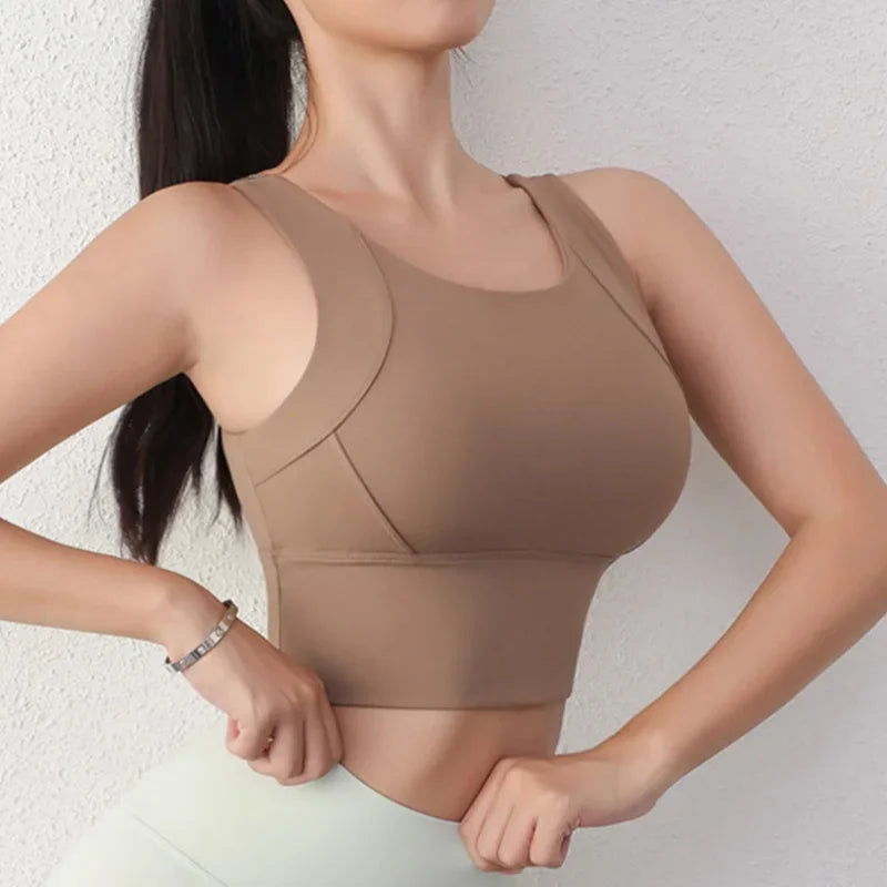 Cloud Hide High Support Sports Bra – Shockproof Yoga Crop Top Large Size S–2XL