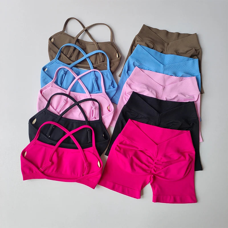 Gathering Shockproof Sports Bra – Seamless Crop Top Beautiful Back