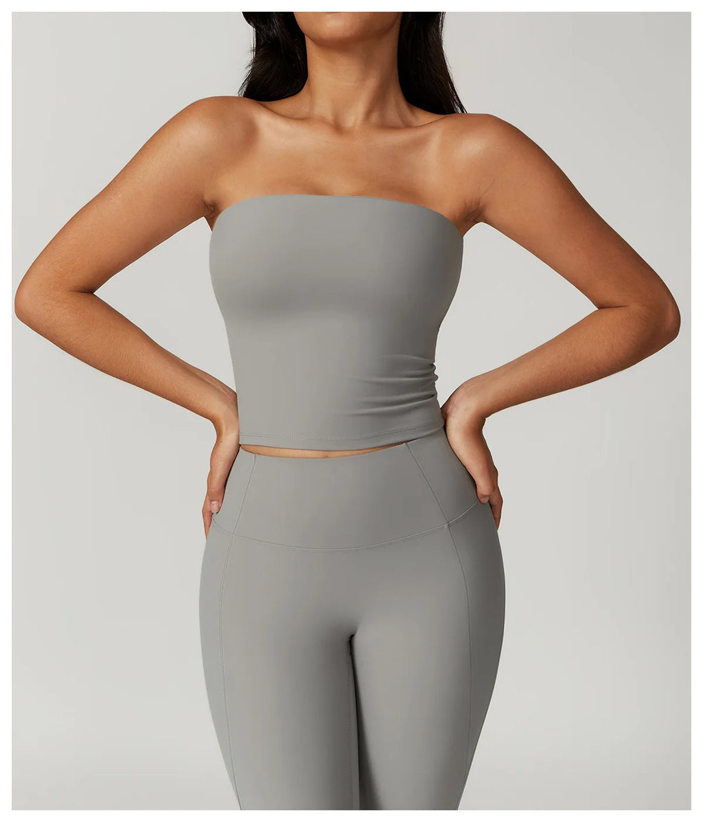Strapless Yoga Vest for Women Sexy Beautiful Back Sports Bra for Women's Underwear Gym Shock-absorbing Quick Drying Fitness Top