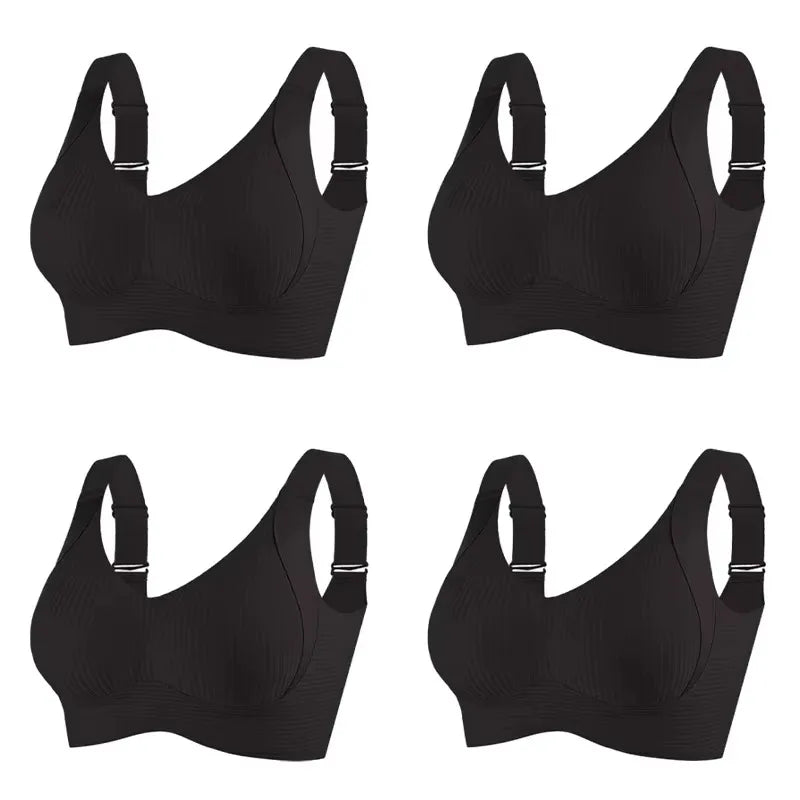 FallSweet 4PCS/set Wireless Push Up Bras for Women Seamless Large Size Bralette Underwear Comfort Breathable Invisible Lingerie