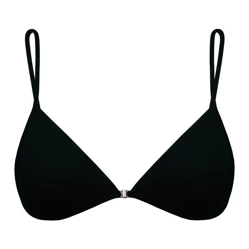 Seamless Triangle Cup Bra – Cross Strap Front Buckle