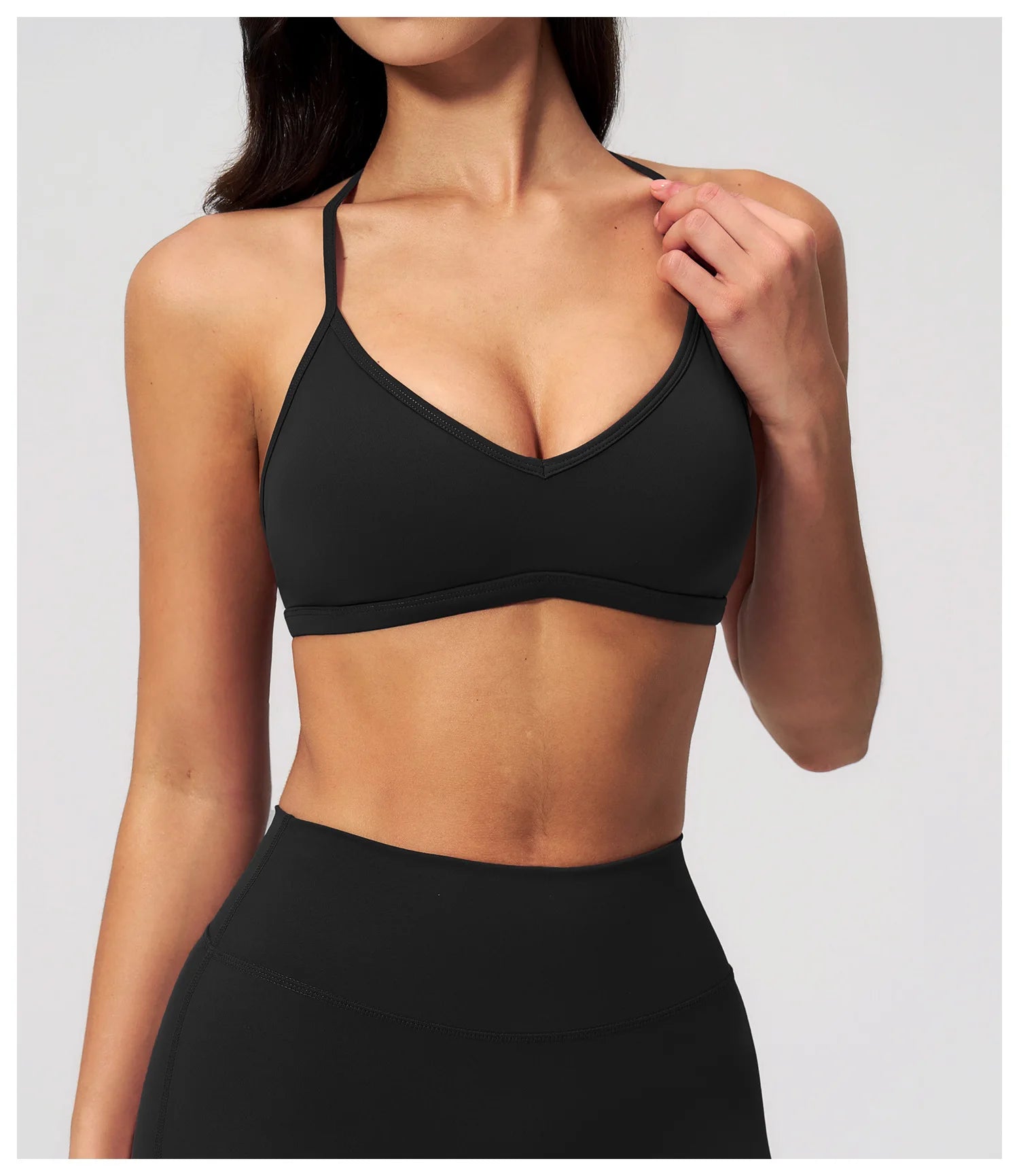 Brushed Halter Neck Yoga Bra – Shockproof Quick-Dry Sports Underwear