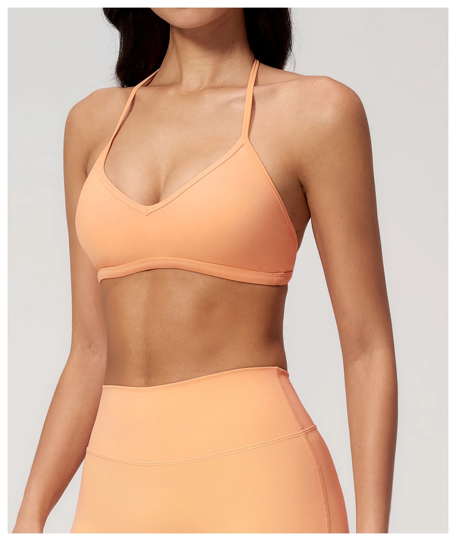 Brushed Halter Neck Yoga Bra – Shockproof Quick-Dry Sports Underwear