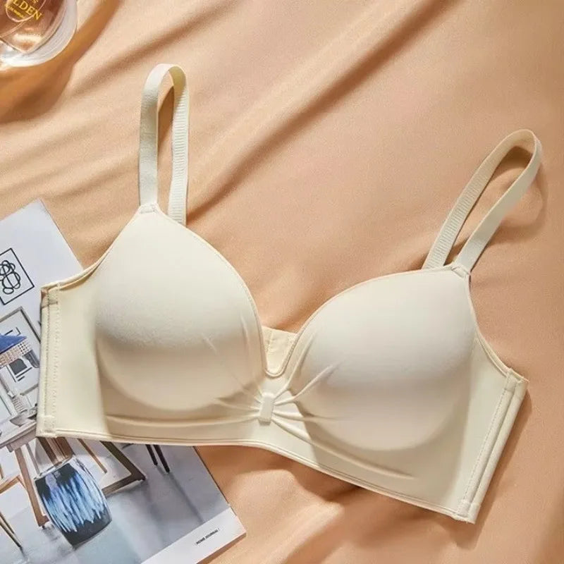 10 cm Extreme Push Up Bra Wireless Seamless T Shirt Bra for AA A Cup Ultra Thick Padded Anti Sagging Side Smoothing Gathers Lift