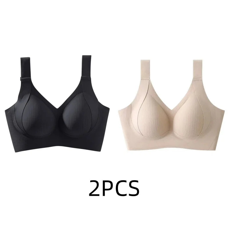 Black and beige bras on a white background with '2PCS' text.