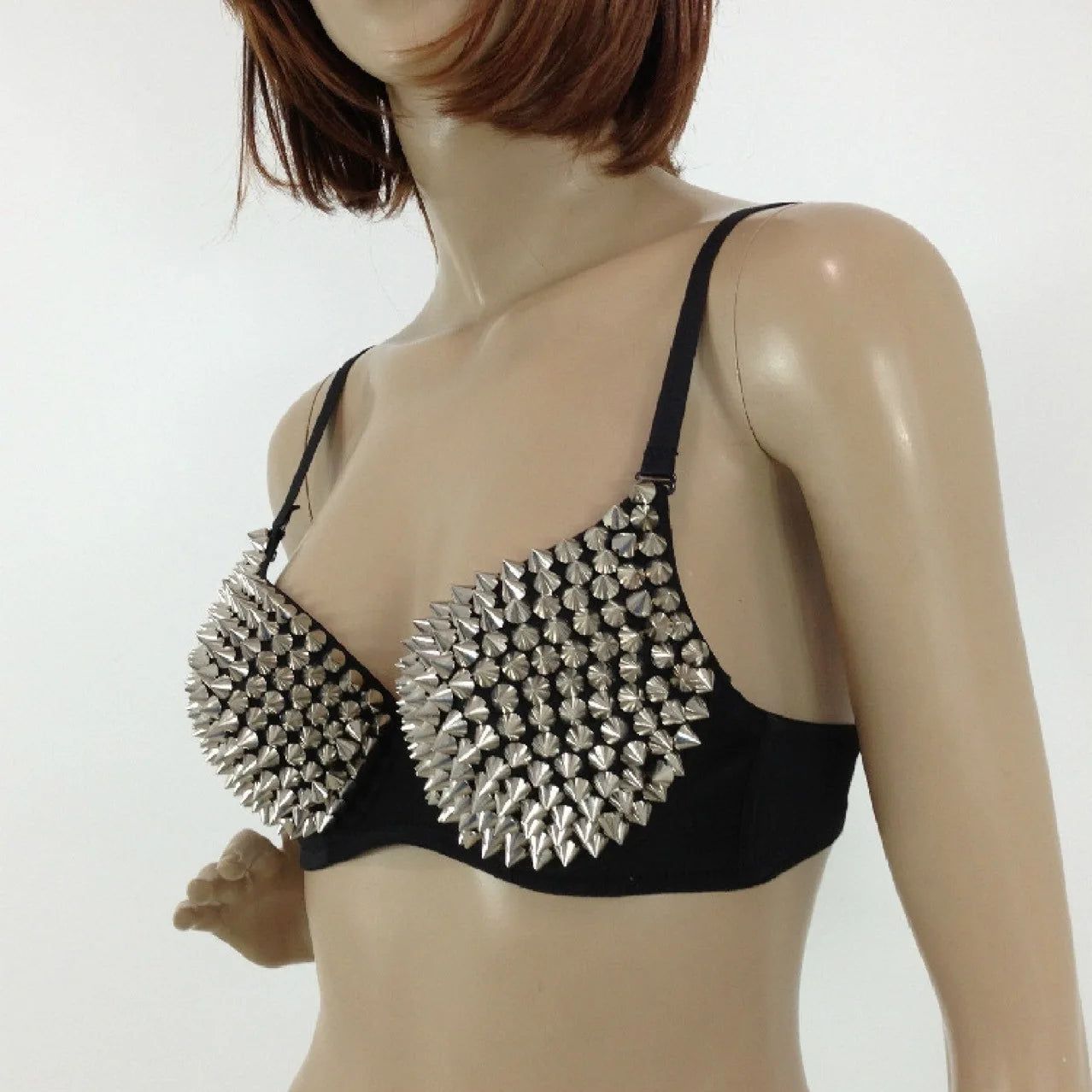 Sexy Lingerie Underwear Bras for Women,Steampunk Spike Studs Bra Top Wireless Bra, Fashion Hot Bras for Nightclub Party Bar